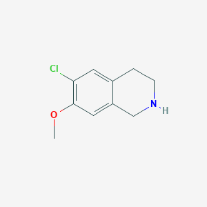 molecular formula C10H12ClNO B13576629 6-Chloro-1,2,3,4-tetrahydro-7-methoxyisoquinoline 