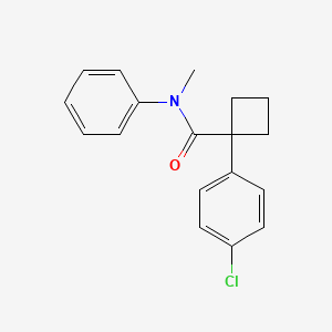 molecular formula C18H18ClNO B13576635 1-(4-chlorophenyl)-N-methyl-N-phenylcyclobutane-1-carboxamide 