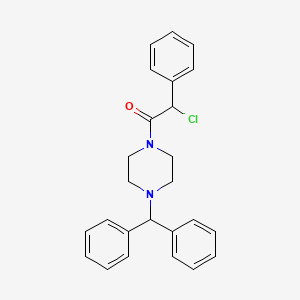 molecular formula C25H25ClN2O B13576685 2-Chloro-1-[4-(diphenylmethyl)piperazin-1-yl]-2-phenylethan-1-one 