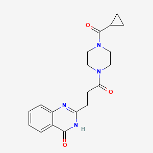 molecular formula C19H22N4O3 B13576692 2-[3-[4-(cyclopropanecarbonyl)piperazin-1-yl]-3-oxopropyl]-3H-quinazolin-4-one 
