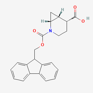 molecular formula C22H21NO4 B13576716 rac-(1R,5R,6R)-2-{[(9H-fluoren-9-yl)methoxy]carbonyl}-2-azabicyclo[4.1.0]heptane-5-carboxylicacid 