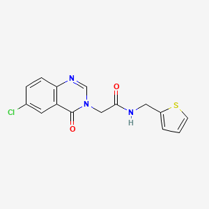 molecular formula C15H12ClN3O2S B13576889 2-(6-chloro-4-oxo-3,4-dihydroquinazolin-3-yl)-N-[(thiophen-2-yl)methyl]acetamide 