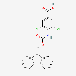 molecular formula C22H15Cl2NO4 B13576921 3,5-dichloro-4-({[(9H-fluoren-9-yl)methoxy]carbonyl}amino)benzoic acid 