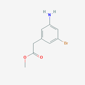 molecular formula C9H10BrNO2 B13576926 Methyl 2-(3-amino-5-bromophenyl)acetate 