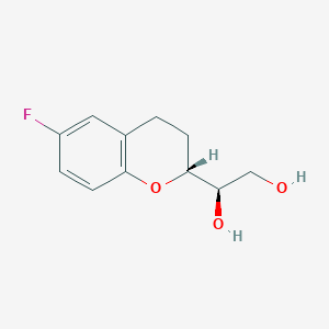 molecular formula C11H13FO3 B135770 (R)-1-((R)-6-fluoro-3,4-dihydro-2H-chromen-2-yl)ethane-1,2-diol CAS No. 303176-45-6