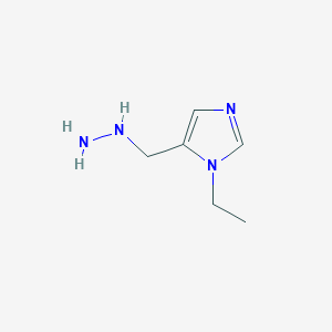 molecular formula C6H12N4 B13577036 1-ethyl-5-(hydrazinylmethyl)-1H-imidazole 