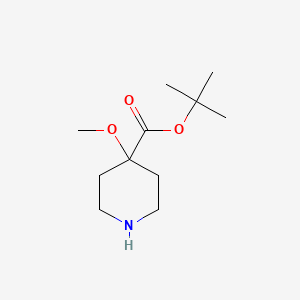 molecular formula C11H21NO3 B13577079 Tert-butyl 4-methoxypiperidine-4-carboxylate 