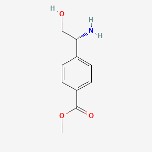 molecular formula C10H13NO3 B13577162 Methyl 4-((1R)-1-amino-2-hydroxyethyl)benzoate 