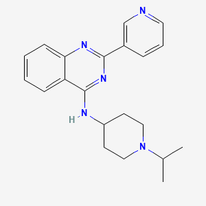 molecular formula C21H25N5 B13577245 N-[1-(propan-2-yl)piperidin-4-yl]-2-(pyridin-3-yl)quinazolin-4-amine 