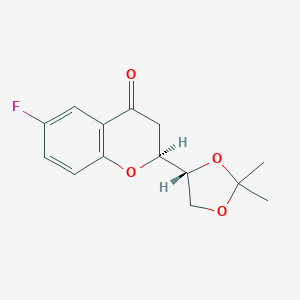 molecular formula C14H15FO4 B135773 (1'R,2S)-2-[(1',2'-O-Isopropylidene)dihydroxyethyl]-6-fluorochroman-4-one CAS No. 797054-19-4