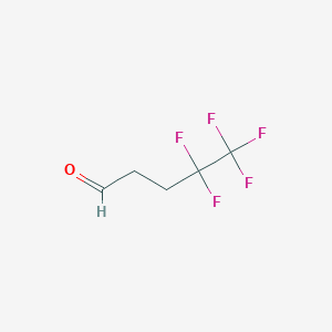 molecular formula C5H5F5O B13577766 4,4,5,5,5-Pentafluoropentanal 