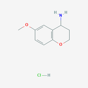 molecular formula C10H14ClNO2 B1357794 6-Methoxychroman-4-amine hydrochloride CAS No. 67858-19-9