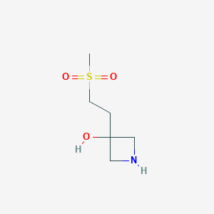 molecular formula C6H13NO3S B13578002 3-(2-(Methylsulfonyl)ethyl)azetidin-3-ol 