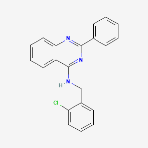 molecular formula C21H16ClN3 B13578037 N-[(2-chlorophenyl)methyl]-2-phenylquinazolin-4-amine 