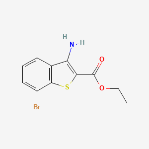 molecular formula C11H10BrNO2S B13578056 Ethyl 3-amino-7-bromo-1-benzothiophene-2-carboxylate 