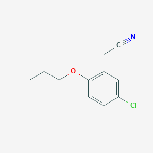 molecular formula C11H12ClNO B13578330 2-(5-Chloro-2-propoxyphenyl)acetonitrile 