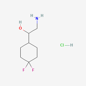 molecular formula C8H16ClF2NO B13578337 2-Amino-1-(4,4-difluorocyclohexyl)ethan-1-olhydrochloride 