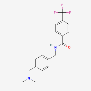 molecular formula C18H19F3N2O B13578412 N-({4-[(dimethylamino)methyl]phenyl}methyl)-4-(trifluoromethyl)benzamide 