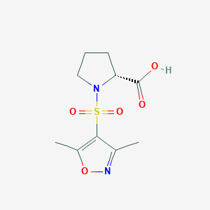 molecular formula C10H14N2O5S B13578530 rel-(2R)-1-[(3,5-dimethyl-1,2-oxazol-4-yl)sulfonyl]pyrrolidine-2-carboxylic acid 