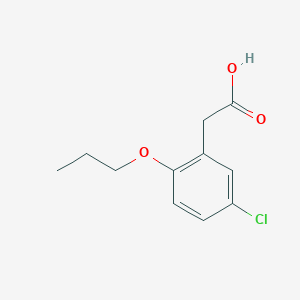 molecular formula C11H13ClO3 B13578536 2-(5-Chloro-2-propoxyphenyl)aceticacid 