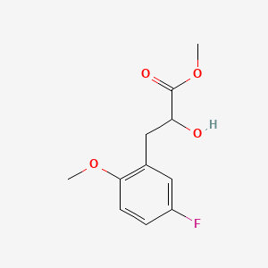 molecular formula C11H13FO4 B13578635 Methyl 3-(5-fluoro-2-methoxyphenyl)-2-hydroxypropanoate 