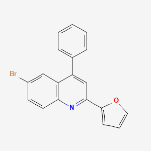 molecular formula C19H12BrNO B13578683 6-Bromo-2-(furan-2-yl)-4-phenylquinoline 
