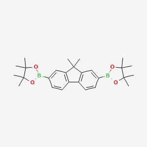 molecular formula C27H36B2O4 B1357876 2,2'-(9,9-Dimethyl-9H-fluorene-2,7-diyl)bis(4,4,5,5-tetramethyl-1,3,2-dioxaborolane) CAS No. 325129-69-9