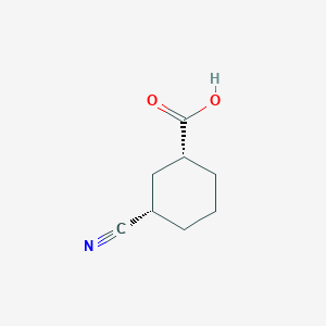 molecular formula C8H11NO2 B13578765 rac-(1R,3S)-3-cyanocyclohexane-1-carboxylicacid,cis 