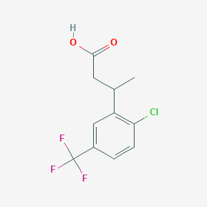 molecular formula C11H10ClF3O2 B13578770 3-[2-Chloro-5-(trifluoromethyl)phenyl]butanoic acid 