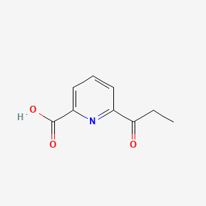 molecular formula C9H9NO3 B13578772 6-Propanoylpyridine-2-carboxylic acid 