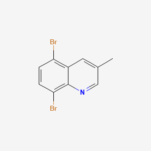 molecular formula C10H7Br2N B13578794 5,8-Dibromo-3-methylquinoline 