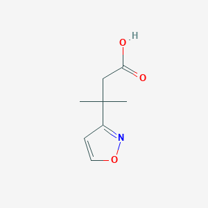 molecular formula C8H11NO3 B13578801 3-Methyl-3-(1,2-oxazol-3-yl)butanoic acid 