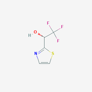 molecular formula C5H4F3NOS B13578876 (R)-2,2,2-Trifluoro-1-(thiazol-2-yl)ethan-1-ol 