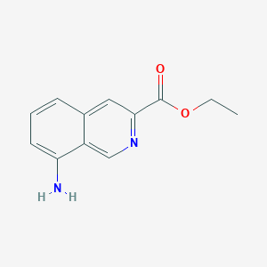 molecular formula C12H12N2O2 B13578917 Ethyl 8-aminoisoquinoline-3-carboxylate 