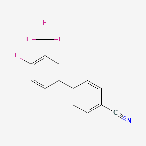 molecular formula C14H7F4N B1357917 4'-Cyano-4-fluoro-3-(trifluoromethyl)biphenyl CAS No. 582293-64-9