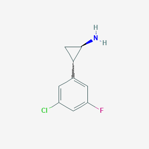 molecular formula C9H9ClFN B13579244 rac-(1R,2S)-2-(3-chloro-5-fluorophenyl)cyclopropan-1-amine 