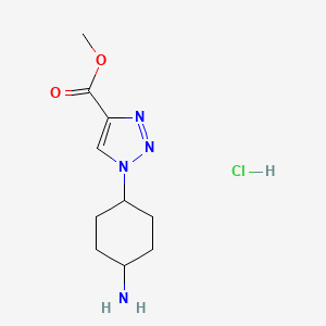 molecular formula C10H17ClN4O2 B13579300 rac-methyl1-[(1s,4s)-4-aminocyclohexyl]-1H-1,2,3-triazole-4-carboxylatehydrochloride,cis 