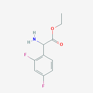 molecular formula C10H11F2NO2 B13579328 Ethyl 2-amino-2-(2,4-difluorophenyl)acetate 