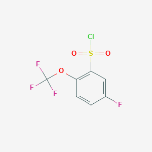 molecular formula C7H3ClF4O3S B13579378 5-Fluoro-2-(trifluoromethoxy)benzene-1-sulfonylchloride 