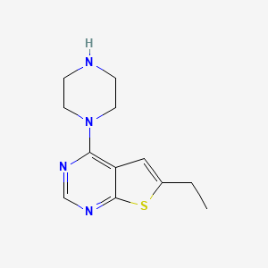 molecular formula C12H16N4S B1357946 6-Ethyl-4-(piperazin-1-yl)thieno[2,3-d]pyrimidine CAS No. 769917-28-4