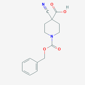 molecular formula C15H16N2O4 B13579499 1-((Benzyloxy)carbonyl)-4-cyanopiperidine-4-carboxylic acid 