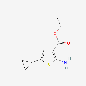 molecular formula C10H13NO2S B13579613 Ethyl 2-amino-5-cyclopropylthiophene-3-carboxylate 