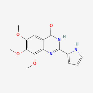 molecular formula C15H15N3O4 B13579640 6,7,8-trimethoxy-2-(1H-pyrrol-2-yl)-3,4-dihydroquinazolin-4-one 