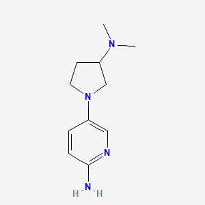 molecular formula C11H18N4 B1357966 5-[3-(Dimethylamino)pyrrolidin-1-yl]pyridin-2-amine 