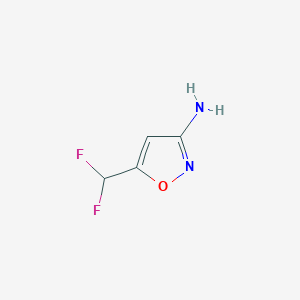molecular formula C4H4F2N2O B13579747 5-(Difluoromethyl)isoxazol-3-amine 