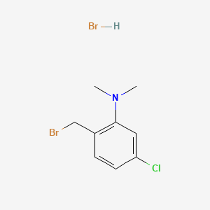 molecular formula C9H12Br2ClN B13579788 2-(bromomethyl)-5-chloro-N,N-dimethylaniline hydrobromide 