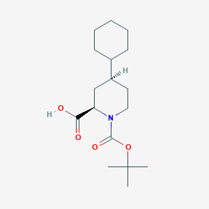 molecular formula C17H29NO4 B13579815 rac-(2R,4S)-1-[(tert-butoxy)carbonyl]-4-cyclohexylpiperidine-2-carboxylicacid,cis 