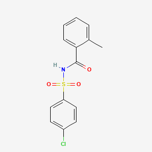 molecular formula C14H12ClNO3S B13579882 N-(4-chlorobenzenesulfonyl)-2-methylbenzamide 