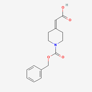 molecular formula C15H17NO4 B1357990 1-Cbz-哌啶-4-亚甲基-乙酸 CAS No. 40113-03-9