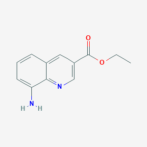 molecular formula C12H12N2O2 B1357993 Ethyl 8-aminoquinoline-3-carboxylate CAS No. 190138-00-2